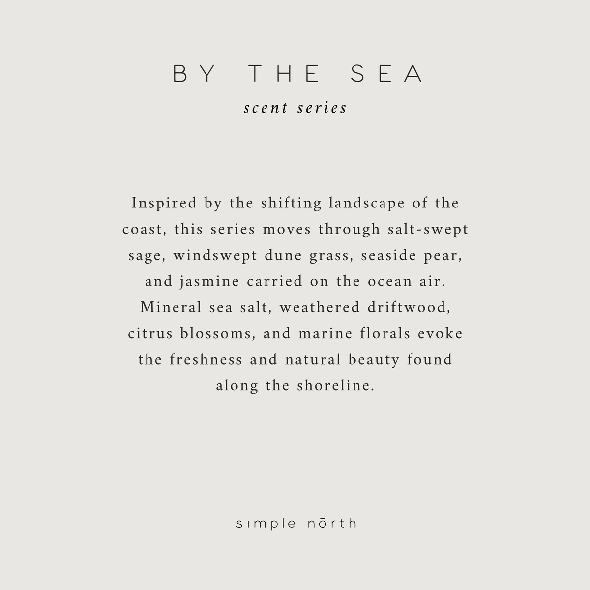 By the Sea Scent Series fragrance description card.